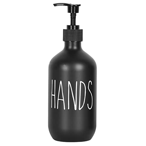 Hand Soap Dispenser 500ml Large Plastic Soap Dispenser Refillable Pump Liquid Sanitizer Bottle for Kitchen Bathroom Cute Farmhouse Style Home Decor (Black Hands) - color: Black Hands