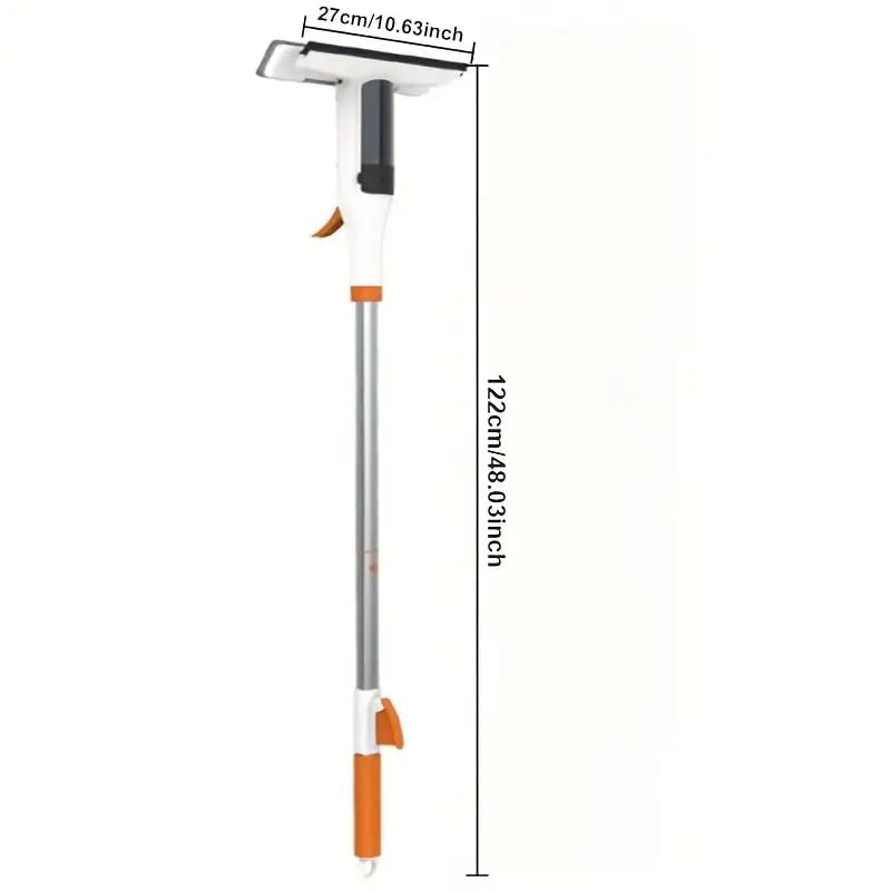 3-in-1 Glass Cleaning Kit: Durable Metal Pole, Silicone Scraper, high-Pressure Spray Wand. Ergonomic Easy-Grip Handle for high Windows, Shower Doors & car windshields