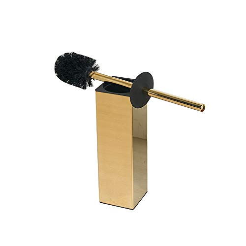 BGL Freestanding Solid Stianless Steel 304 Toilet Bowl Brush and Holder for Bathroom Storage and Organization - Space Saving, Sturdy, Deep Cleaning, Covered Brush (Gold) - color: Gold