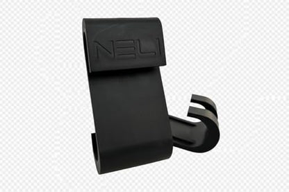 NELI Set of 2 Glass Wall Hooks, Shower Screen & Door Hooks (Black) - color: Black