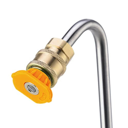 M MINGLE Stainless Steel Pressure Washer Gutter Cleaner Attachment, Angled Extension Wand for Gutter Cleaning, 5 Nozzle Tips, 1/4 Inch Quick Connect, 13 Inch - size: 13 Inch