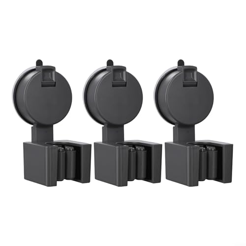 3-Piece Wall-Mounted Suction Cup Broom Holder and Mop Organizer for Kitchen, Bathroom & Garage – Strong Vacuum Clamp Hooks for Brooms, Mops, Pans(C) - size: C