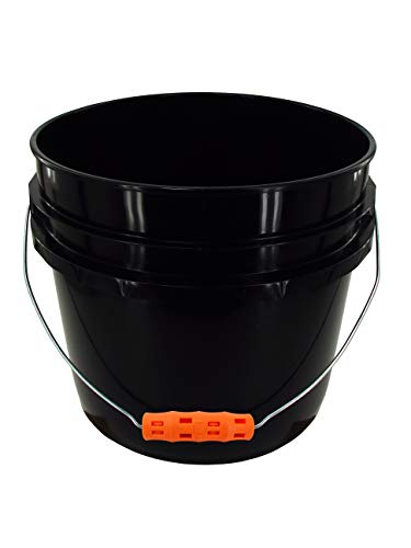 Halloween Supplies, Black Bucket with Orange Over Sized Grip (3.5 Gallon) - size: 3.5 Gallon