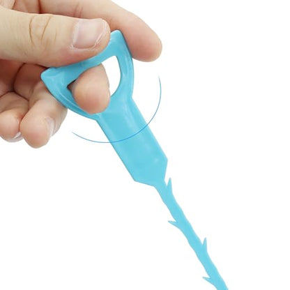 3 Pack 20 Inch Drain Clog Remover Snakes, Hair Cleaning Tool Effective Drain Snake Auger Tool for Sink, Shower, Bathtub, and Toilet(Blue) - color: Blue