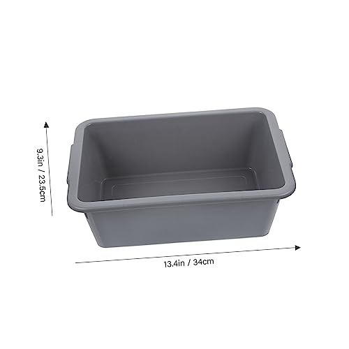 PRETYZOOM Commercial Plastic Utility Tote Bus Tub for Restaurant Rectangular Dish Washing Basin with Handles Multi-Purpose Storage for Dishes Toys and More