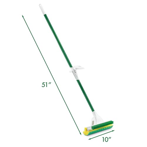 Nitty Gritty Sponge Mop with Built-in Scrub Brush Heavy Duty Floor Cleaning Mop for Hardwood Tile Laminate Vinyl Floors