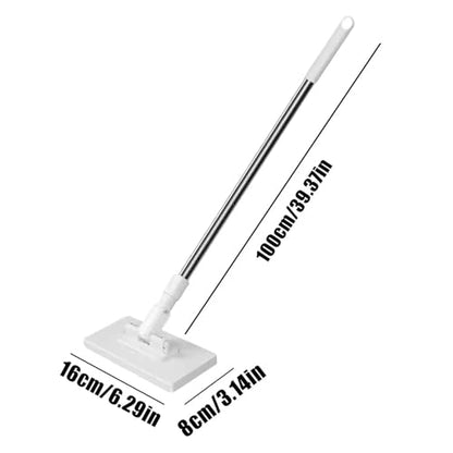 Zero-Touch Mini Mop with Snap Grip, Flat Floor Sweeper Stick with Strong Clips, Hands-Free Cloth Changing, Wet & Dry Mop for Home Cleaning Ten Reusable Rags are Given as a Gift