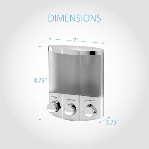 Better Living Products 76344-1 Euro Series TRIO 3-Chamber Soap and Shower Dispenser, Chrome - size: 3-Chamber