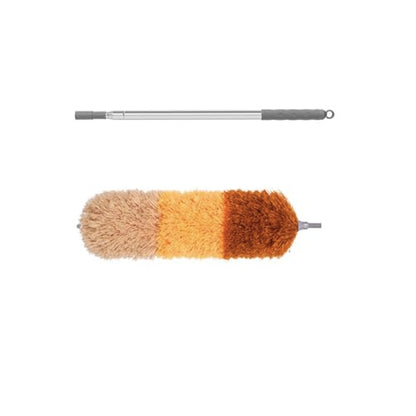Extra-Long 100-Inch Telescoping Microfiber Feather Duster with Extension Pole, Bendable Microfiber Head Washable for Cleaning High Ceilings, Ceiling Fans, Furniture & Window Sills