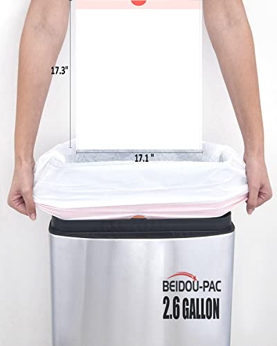 BEIDOU-PAC Trash Bags, 2.6 Gallon, 200 Count, Drawstring, Odorless, Extra Thick, White Plastic, Food Scrap Bag for Home Office Bathroom Kitchen Bins - style: 2.6 Gallon |200 Count