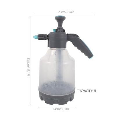 Balacoo Manual High-Pressure Water Spray Bottle for Gardening and Car Use, 3l Large Capacity Thickened Pump Sprayer with Adjustable Universal Nozzle and Extension Rod for Indoor