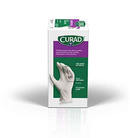 Curad Comfort Wear Latex Exam Gloves, Powder-Free, One Size Fits Most, 50 Count - size: 1 Box (50 Count)