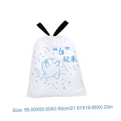 69pcs Heavy-duty Drawstring Garbage Bags 50x55cm Thickened Portable Trash Bags for Kitchen and Bathroom Bins Diameter ≤37cm