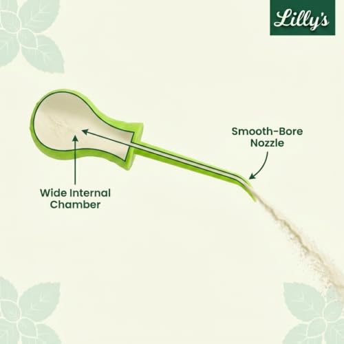 Diatomaceous Earth Applicator Duster, Refillable Powder Duster Bulb for Garden, Plants, Coops & Home, Multi-Purpose Hand Powder Dispenser with Angled Tip for DE & Dry Powders | Lilly's Naturals
