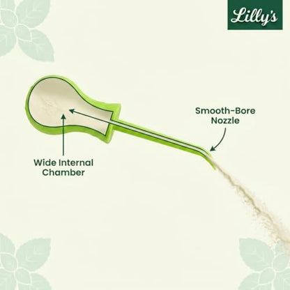 Diatomaceous Earth Applicator Duster, Refillable Powder Duster Bulb for Garden, Plants, Coops & Home, Multi-Purpose Hand Powder Dispenser with Angled Tip for DE & Dry Powders | Lilly's Naturals