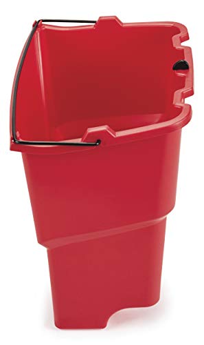 Rubbermaid Commercial Products Dirty Water Bucket for WaveBrake 2.0, 35 Qt. Mop Bucket, Red, 18-Quart Capacity, Separates Used and Clean Water, for Professional/Janitorial Cleaning
