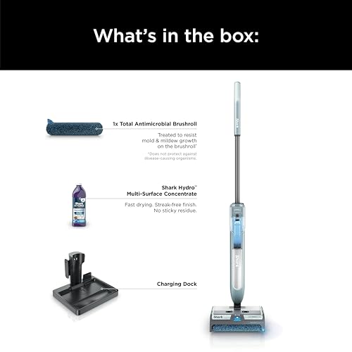 Shark HydroDuo with Dirt-Reveal Technology, Cordless, Everyday Hard Floor Cleaning System, Wet & Dry Debris Pickup, Mops & Scrubs All at Once, Hardwood, Tile, Laminate & Stone, WW200 (Renewed)