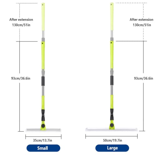 Rubber Broom for Pet Hair Hardwood Floor, with 51 Long Handle Silicon Broom, Squeegee Broom for Floor for Concrete Floor,Bathroom Tile,Small:35×130cm - size: Small:35×130cm