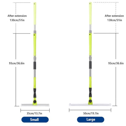 Rubber Broom for Pet Hair Hardwood Floor, with 51 Long Handle Silicon Broom, Squeegee Broom for Floor for Concrete Floor,Bathroom Tile,Small:35×130cm - size: Small:35×130cm