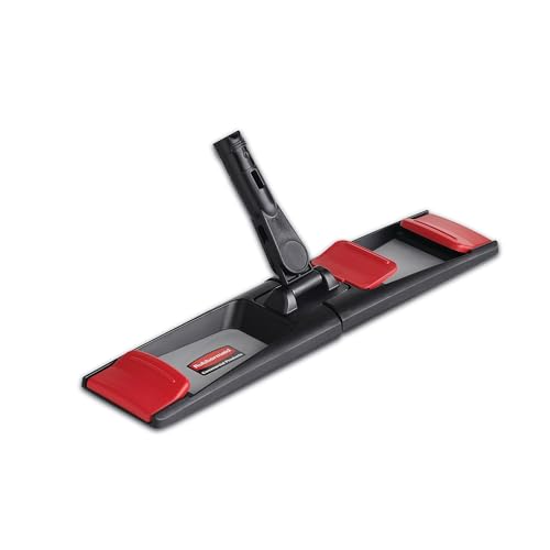 Rubbermaid Commercial Products Microfiber Adaptable Flat Mop, 18" Frame, Microfiber Head, Green, WaveBrake, Wringable for Heavy-Duty Cleaning/Hardwood/Tile/Laminated Floors in Kitchen/Lobby/Office