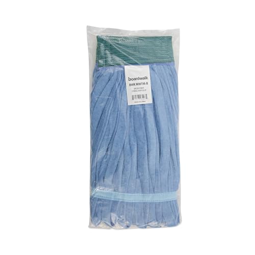 Boardwalk BWKMWTMBCT Microfiber Looped-End Wet Mop Heads, Medium, Blue (Carton of 12) - color: Blue