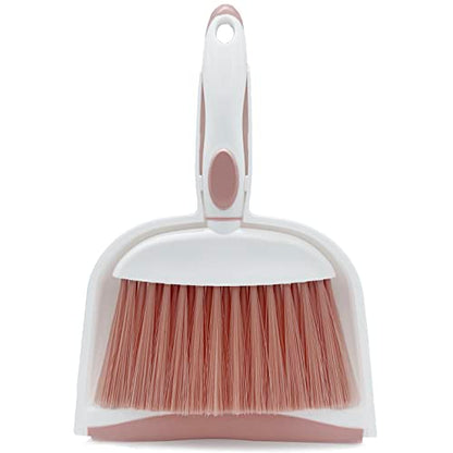 Broom Dustpan Brush Small Dust pan: Small Broom and Dustpan Set Mini Dust pan and Brush Set for Desk, Home, Camping Tent (Pink) - color: Pink, size: 1pcs