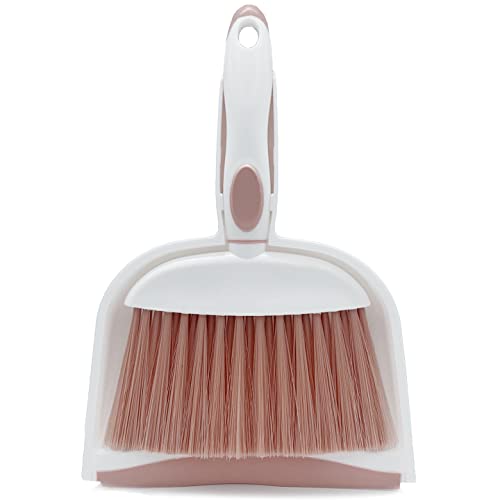 Broom Dustpan Brush Small Dust pan: Small Broom and Dustpan Set Mini Dust pan and Brush Set for Desk, Home, Camping Tent (Pink) - color: Pink, size: 1pcs