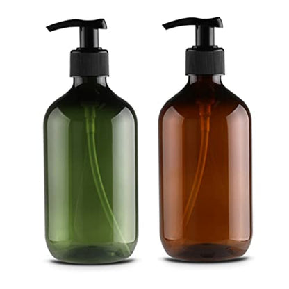 Empty Pump Bottle Refillable Lotion Shampoo Liquid Dispenser Shower Gel Container 300ml Green