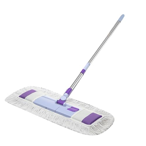 Flat Mop for Floor Cleaning, Wet and Dry Mop with Flexible Flat Head, Efficient Dust Dirt Adsorption, Telescopic Handle 33.86 - 49.21in for Home Hardwood Tile Floors