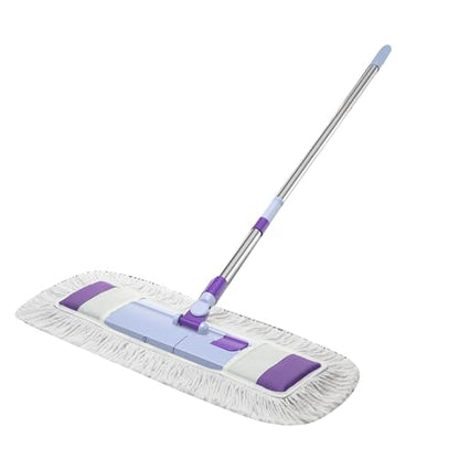Flat Mop for Floor Cleaning, Wet and Dry Mop with Flexible Flat Head, Efficient Dust Dirt Adsorption, Telescopic Handle 33.86 - 49.21in for Home Hardwood Tile Floors