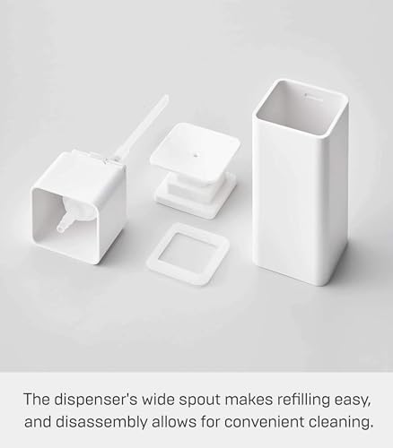 Yamazaki Home Tower One Handed Dispenser - Abs Plastic - 8.5 Fluid Oz., 250 Milliliters - color: White