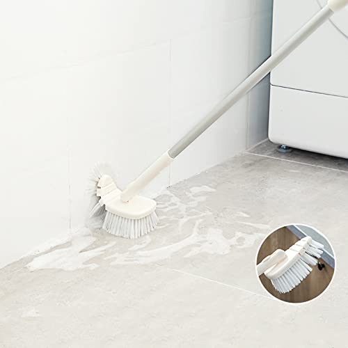 45.28 Inch Shower Scrubber, Tub Tile Cleaning Brush, Bath Cleaner Scrubber Brush with Adjustable Long Handle Scrub Brush for Bathroom Shower Bathtub Wall Mop Cleaning Scrubbing