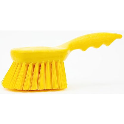 SPARTA 40541EC04 Plastic Scrub Brush, Utility Brush, Kitchen Brush With Hanging Hole For Cleaning, 8 Inches, Yellow (Pack of 1) - color: Yellow