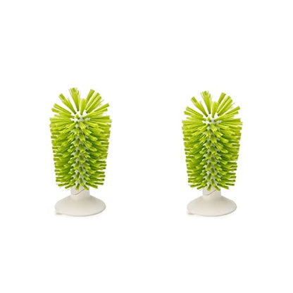 2PCS Glass Cleaning Brush with Suction Cup, Kitchen Bottle and Wine Cup Cleaner, Stable Washing for Cups, Mugs, Decanters and Jugs, Green - color: Green, size: 2PCS