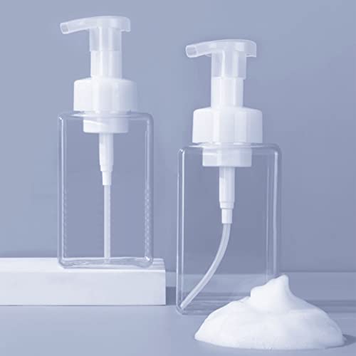 2 PCS-Foaming Soap Dispenser, Hand Soap Dispenser, Refillable Foam Liquid Hand Soap Empty Plastic Pump Bottle Container for Bathroom Vanities, Kitchen Sink, Hospital, Clinic（17 oz ） (Transparent) - color: Transparent