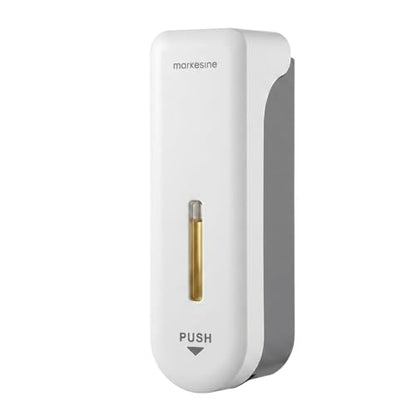 Shampoo and Conditioner Dispenser, Shower Soap Dispenser Wall-Mounted Soap Dispenser No Drill Refillable Shampoo Dispenser 300ML for Bathroom, Hotel, Shower Wall with Labels (White)