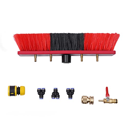 20ft Water Fed Pole Kit,Water Fed Pole Cleaning Brush Kit with Hose Squeegee,Extendable Outdoor Window Cleaner,Solar Panel Cleaning System for Household