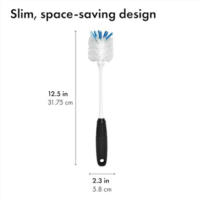 OXO Good Grips Bottle Brush, Dual-Bristle Cleaning for Bottles, Pitchers and Carafes, Flexible Neck Scrub Brush, Safe for Stemware and Delicate Glassware, Dishwasher Safe - style: Bottle Brush