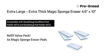 4610 Eraser Pads - 5 Pack 4.5" x 10" x 1" Commercial Grade Melamine Mop Sponges for Floor, Tile, Grout, Baseboard, Walls-Durable & Versatile Cleaning - Pack of 5