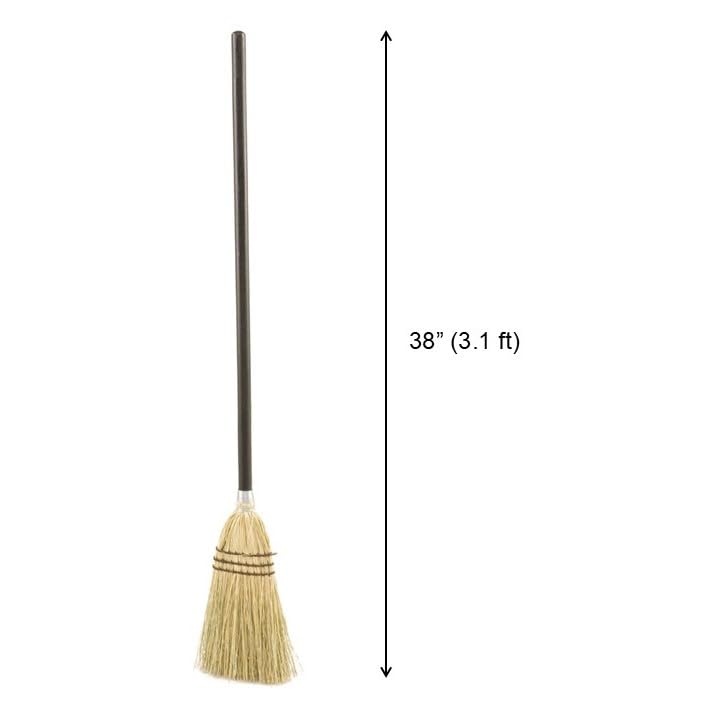 Rubbermaid Commercial Products Lobby Straw/Corn Broom Brown 38-Inch Indoor/Outdoor Broom for Courtyard/Garage/Lobby/Mall/Office