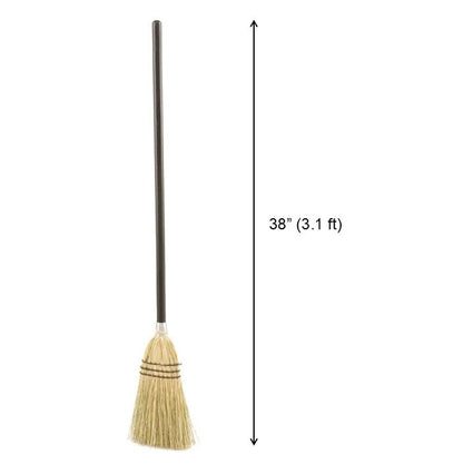 Rubbermaid Commercial Products Lobby Straw/Corn Broom Brown 38-Inch Indoor/Outdoor Broom for Courtyard/Garage/Lobby/Mall/Office