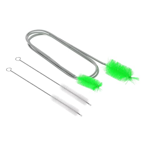 Flexible Long Drain Brush 67 Inch, Double Elastic Ended Nylon Cleaner, 2 Pcs 8 Inch Straw Hose Pipe Cleaning Brush for Sink Drain Tube, Green