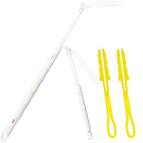 Replacement Handles Compatible with Swiffer Duster Refill, Swiffer Duster Extended Handle,Foldable & Extendable Dust Handle Only(White 3pcs) - size: 3 PCS