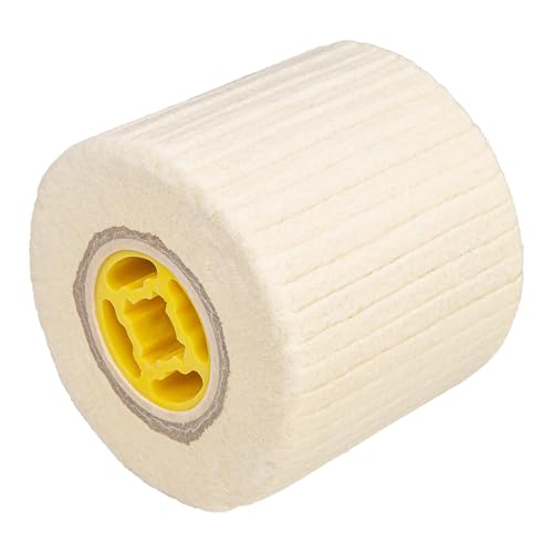 Wool Felt Polishing Wheel, 4.33" x 4", 110x100mm, for Burnishing Polishing Machine - style: Wool Felt Burnishing Drum