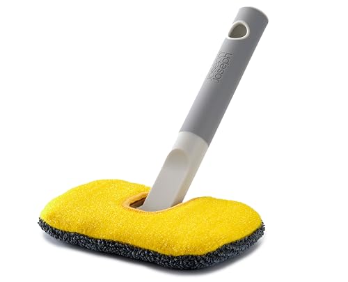 Joseph Joseph CleanTech 2-in-1 Bathroom Tub Shower Cleaning Scrubber with Microfiber pad and Abrasive Scouring Pads - style: Surface Scrubber
