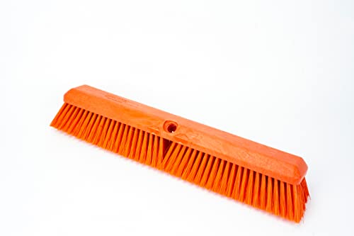 SPARTA Omni Sweep Plastic Push Broom Head, Heavy Duty, Industrial Broom With Color Code System For Outdoor, Indoor, Garage, Concrete, Patio, Kitchen, Bathroom, 18 Inches, Orange - color: Orange, size: 18 Inches