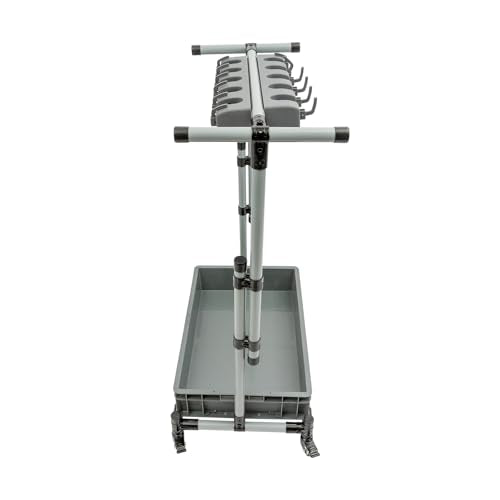 Broom and Mop Holder, Movable Cleaning Tool Cart Cleaning Supplies Holder Organizer, Freestanding Broom Storage Hanger Mop Rack Garden Garage Tool Rack Housekeeping Station Storage Tool Cart
