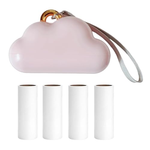 Portable Lint Roller 150 Sheets Travel Size, Mini Lint Roller for Clothes and Reusable Pet Hair Remover, Cute Small Sticky Dust Remover Refillable - color: Pink