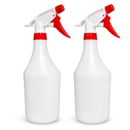 Plastic Spray Bottle, 2 Pack, 32 Oz with Adjustable Nozzle, Heavy Duty Leak Proof Mist Empty Water Bottle Sprayer for Cleaning, Chemicals, Hair, Planting & All-Purpose Use - (Red) - color: Red