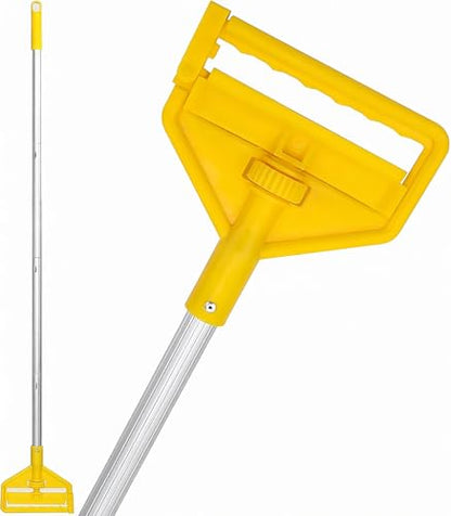 Commercial Mop Handle Heavy Duty,60" Industrial Mop Stick,Wet Mops Head Replacement Holder for Professional/Industrial Floor Cleaning, Yellow,VOUBIEN - size: 1 Pack Mop Handle